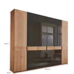 New 6-türiger Schlafzimmerschrank mit Glas - Hung Kleiderschränke|Schränke