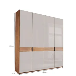 Outlet 4-türiger Schlafzimmer-Schrank teilmassiv - Dilacco Kleiderschränke