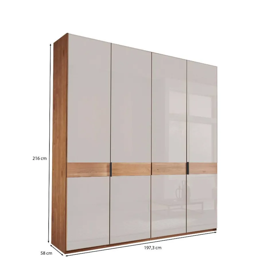 Outlet 4-türiger Schlafzimmer-Schrank teilmassiv - Dilacco Kleiderschränke