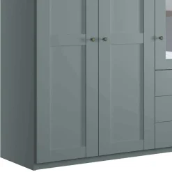 New 5-türiger Schlafzimmerschrank in Graugrün - Rajavo Kleiderschränke