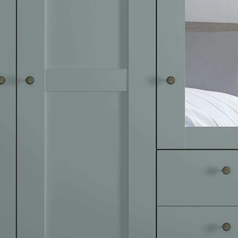 New 5-türiger Schlafzimmerschrank in Graugrün - Rajavo Kleiderschränke