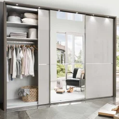 Hot 3-türiger Schwebetürenschrank mit Passepartout - Ostranca Schränke|Kleiderschränke