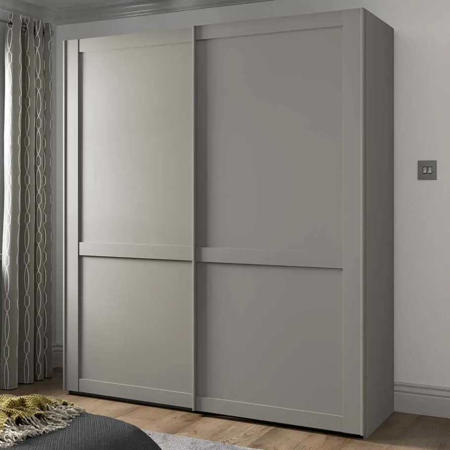 Online 2-türiger Schwebetürenschrank mit Metallgriffen - Ridonna Kleiderschränke