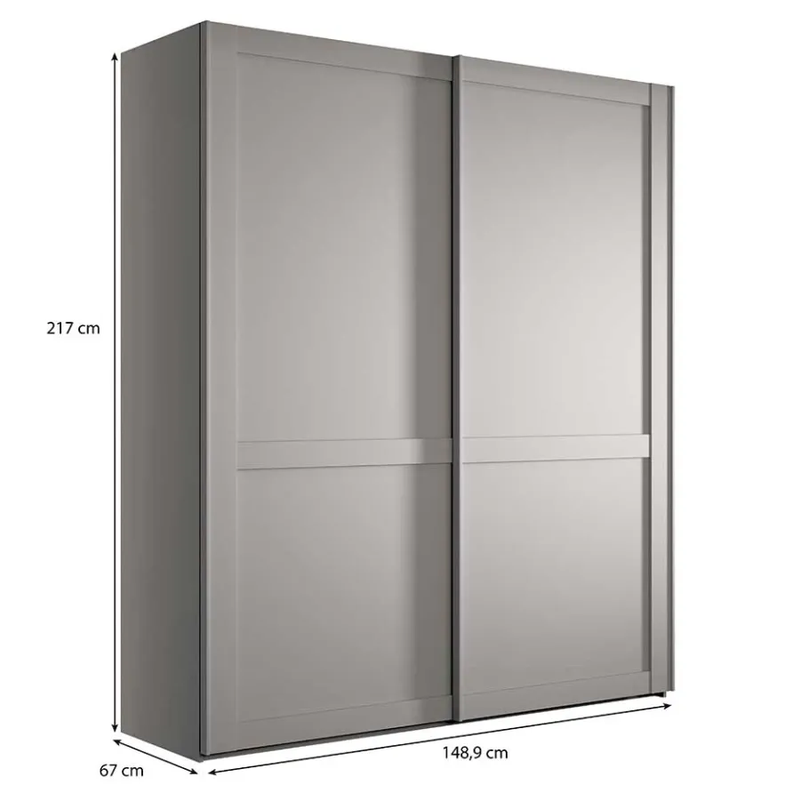 Online 2-türiger Schwebetürenschrank mit Metallgriffen - Ridonna Kleiderschränke