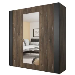 2-türiger Schwebetürenschrank mit Spiegel - 200x213x64 - Rose Kleiderschränke