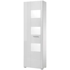 1-türiger Vitrinenschrank in Weiß Hochglanz - Timmona Vitrinen|Schränke