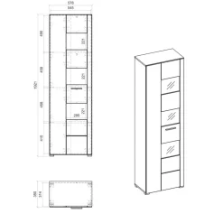 1-türiger Vitrinenschrank in Weiß Hochglanz - Timmona Vitrinen|Schränke