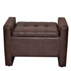 Truhenbank in Braun mit Wangengestell - Rever Sitzbank