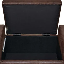 Truhenbank in Braun mit Wangengestell - Rever Sitzbank