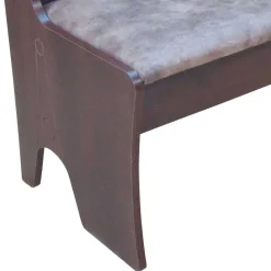 Online Truhenbank in Nussbaum Dunkel Croama mit Microfaser Hellbraun Sitzbank