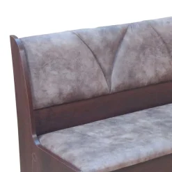 Online Truhenbank in Nussbaum Dunkel Croama mit Microfaser Hellbraun Sitzbank