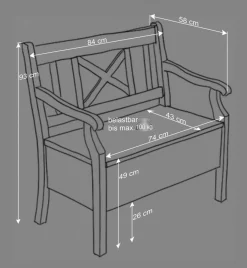 Sale Truhenbank mit Armlehnen Jytte aus Kiefernholz Sitzbank