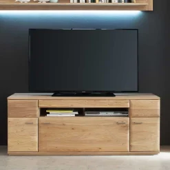 Sale TV Bank in Eiche Bianco teilmassiv Pontros 2-türig Tv & Hifi-Möbel|Lowboards