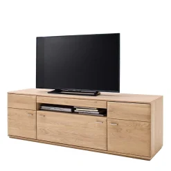 Sale TV Bank in Eiche Bianco teilmassiv Pontros 2-türig Tv & Hifi-Möbel|Lowboards