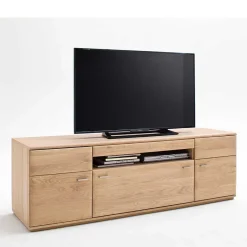 Sale TV Bank in Eiche Bianco teilmassiv Pontros 2-türig Tv & Hifi-Möbel|Lowboards