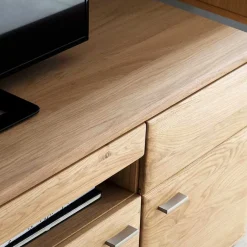 Sale TV Bank in Eiche Bianco teilmassiv Pontros 2-türig Tv & Hifi-Möbel|Lowboards