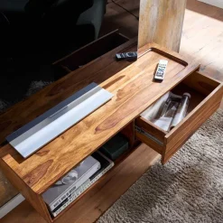 TV Board für die Wandmontage aus Massivholz - Vanskupa Tv & Hifi-Möbel|Lowboards