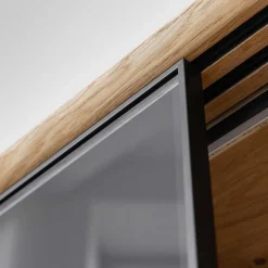 Sale TV Board mit Schiebetüren aus getöntem Glas & Eiche - Fabiella Tv & Hifi-Möbel|Lowboards