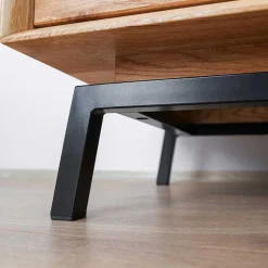 Sale TV Board mit Schiebetüren aus getöntem Glas & Eiche - Fabiella Tv & Hifi-Möbel|Lowboards