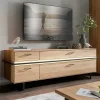 Sale TV Lowboard aus Asteiche mit Metall - Clenza Tv & Hifi-Möbel|Lowboards