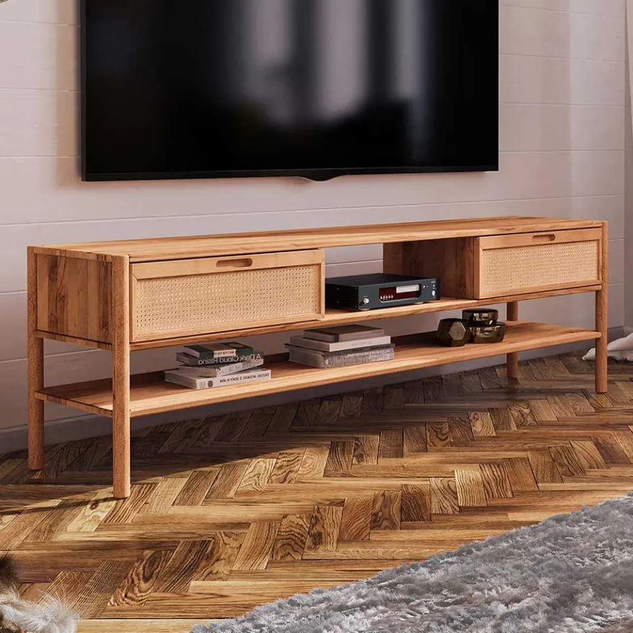TV Lowboard aus Wildbuche & Rattan - Indrya Tv & Hifi-Möbel|Lowboards