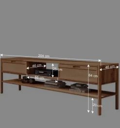 TV Lowboard aus Wildbuche & Rattan - Indrya Tv & Hifi-Möbel|Lowboards