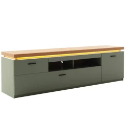 Best TV Lowboard in Graugrün und Eiche - Kwin Tv & Hifi-Möbel|Lowboards