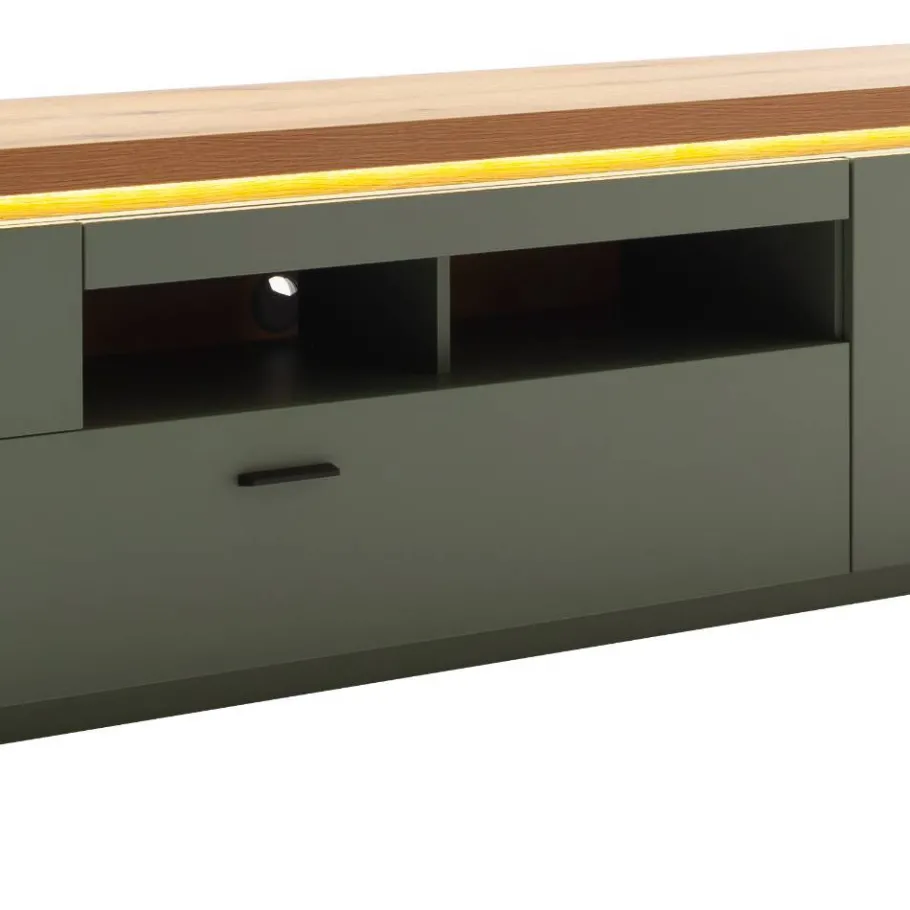 Best TV Lowboard in Graugrün und Eiche - Kwin Tv & Hifi-Möbel|Lowboards