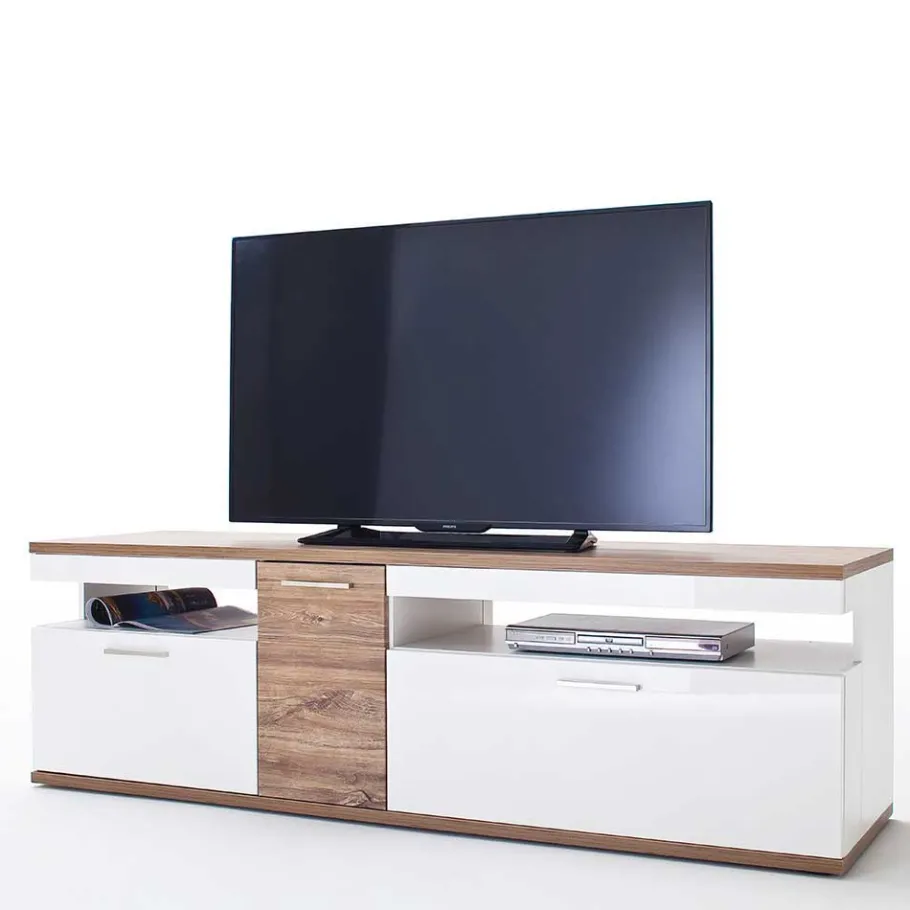 Best TV Lowboard in Hochglanz Weiß - Icadro Tv & Hifi-Möbel|Lowboards