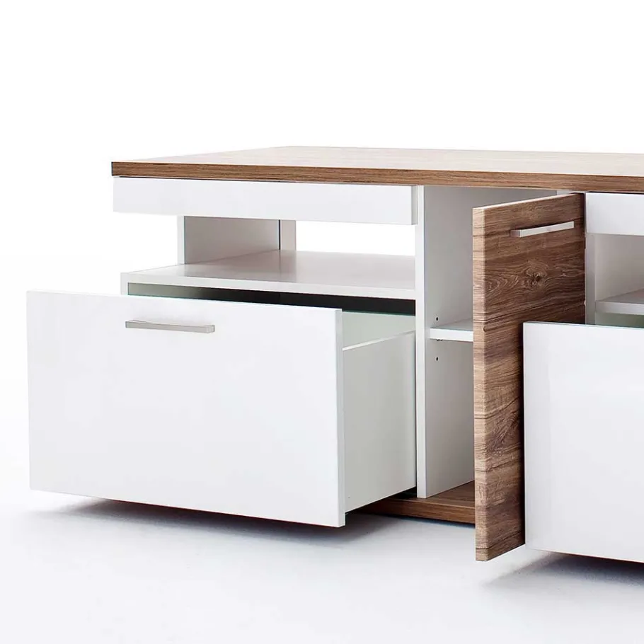 Best TV Lowboard in Hochglanz Weiß - Icadro Tv & Hifi-Möbel|Lowboards