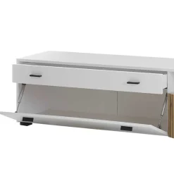 Best TV Lowboard in Mattweiß mit Wildeiche - Nenaloro Tv & Hifi-Möbel|Lowboards