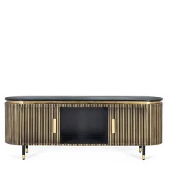 Sale TV Lowboard in Schwarz mit Bronze - Hayato Tv & Hifi-Möbel|Lowboards