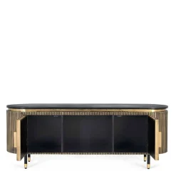 Sale TV Lowboard in Schwarz mit Bronze - Hayato Tv & Hifi-Möbel|Lowboards