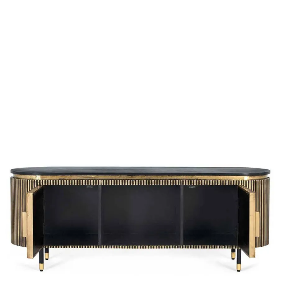 Sale TV Lowboard in Schwarz mit Bronze - Hayato Tv & Hifi-Möbel|Lowboards