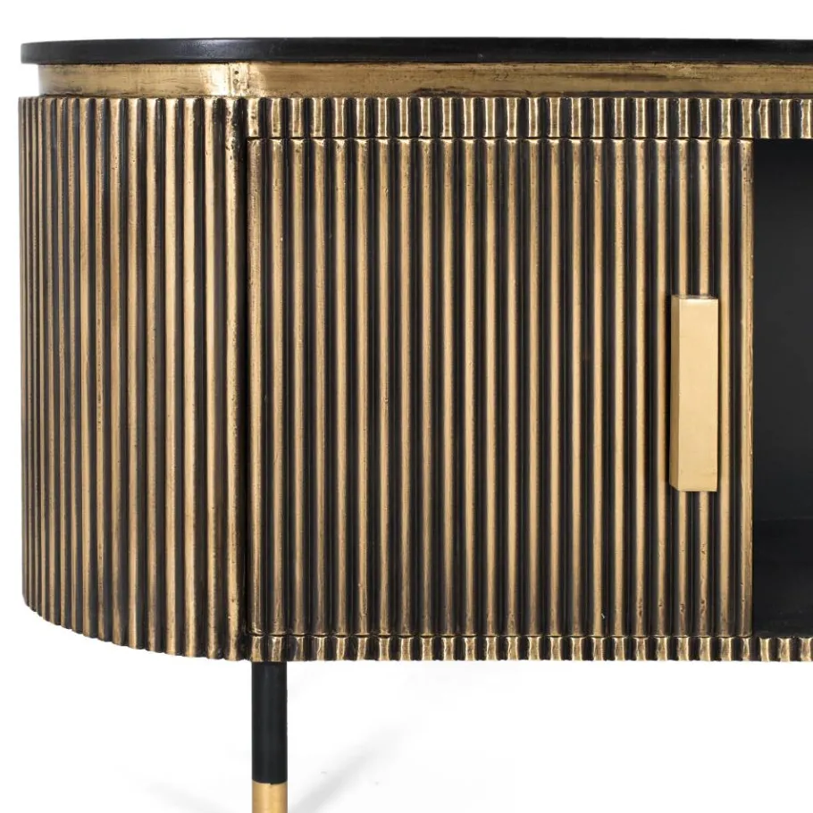 Sale TV Lowboard in Schwarz mit Bronze - Hayato Tv & Hifi-Möbel|Lowboards