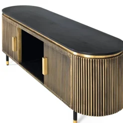 Sale TV Lowboard in Schwarz mit Bronze - Hayato Tv & Hifi-Möbel|Lowboards