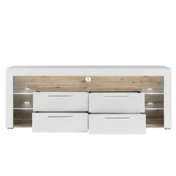 Sale TV Lowboard in Weiß HG & Holz Antik Dekor - Masina Tv & Hifi-Möbel|Lowboards