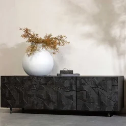 Sale TV Lowboard mit Schnitzereien Front - Eiken Tv & Hifi-Möbel|Lowboards