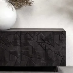 Sale TV Lowboard mit Schnitzereien Front - Eiken Tv & Hifi-Möbel|Lowboards