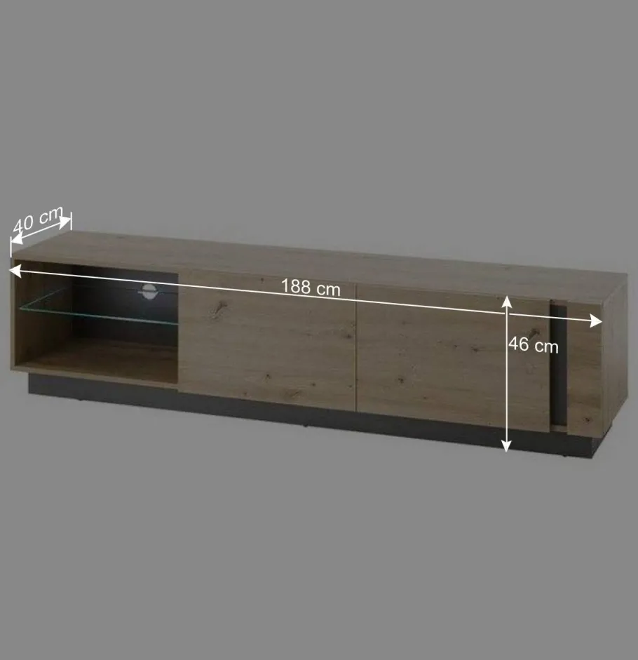 TV Lowboard mit Sockelgestell - 188 cm breit - Lairian Tv & Hifi-Möbel|Lowboards