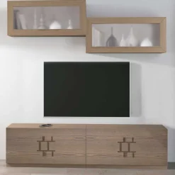 TV Möbel Set in Esche Dunkel - Lacruzira (vierteilig) Wohnwände