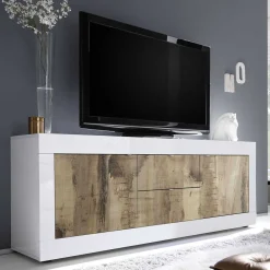 Best TV Schrank in Holz verwittert - Olvenion Tv & Hifi-Möbel