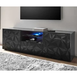 TV Unterschrank in Anthrazit Hochglanz - Kuriasna Tv & Hifi-Möbel|Lowboards