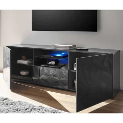 TV Unterschrank in Anthrazit Hochglanz - Kuriasna Tv & Hifi-Möbel|Lowboards