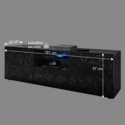 TV Unterschrank in Anthrazit Hochglanz - Kuriasna Tv & Hifi-Möbel|Lowboards