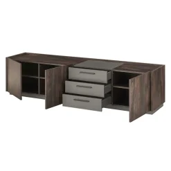 Sale TV Unterschrank in Eiche Dunkel und Anthrazit - Mundo Tv & Hifi-Möbel|Lowboards