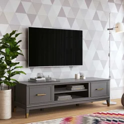 Best TV Unterschrank in Grau und Gold - Tamila Tv & Hifi-Möbel|Lowboards