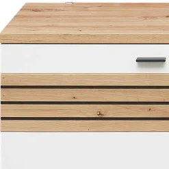 Outlet TV Unterschrank in Weiß und Wildeiche NB - Niam Tv & Hifi-Möbel|Lowboards