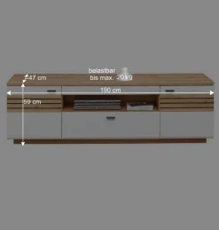 Outlet TV Unterschrank in Weiß und Wildeiche NB - Niam Tv & Hifi-Möbel|Lowboards