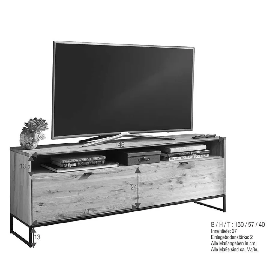 TV Unterschrank mit großem Fach - Varzado I Tv & Hifi-Möbel|Lowboards